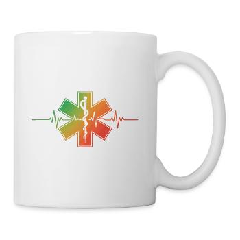 Rainbow Star of Life Medical Emblem - Coffee/Tea Mug - white - Right