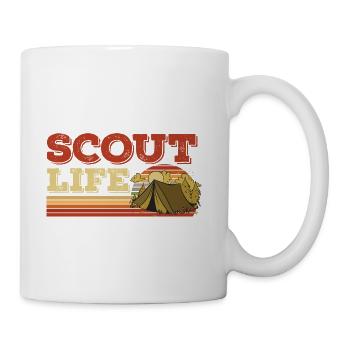 Retro Scout Scouting Life Tent Hobby Camp - Coffee/Tea Mug - white - Right