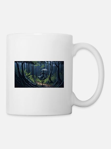 Dancing in the Rain Forest - Fantasy Dark Art T-Sh - Coffee/Tea Mug - white