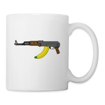 AK-47 with banana clip - Coffee/Tea Mug - white - Right