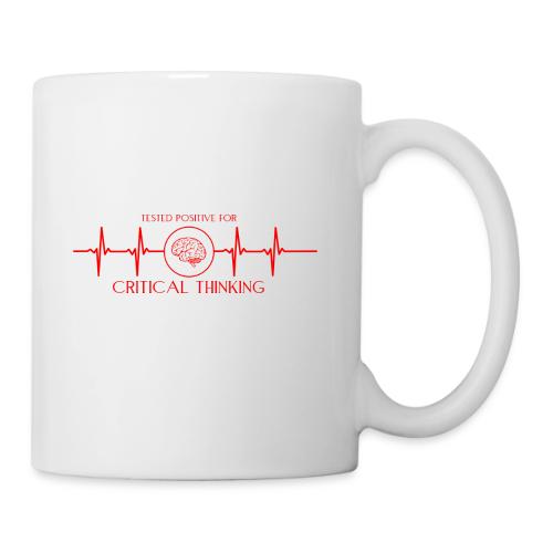 TESTED POSITIVE FOR CRITICAL THINKING RED - Coffee/Tea Mug