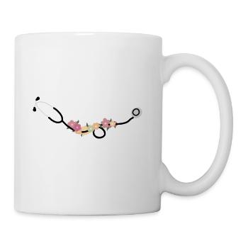 Stethoscope with Flowers - Coffee/Tea Mug - white - Right