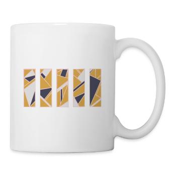 Fractal Geometric Rectangles In Gold Purple And - Coffee/Tea Mug - white - Right