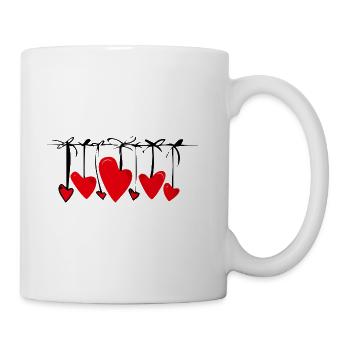 Hearts Decor - Coffee/Tea Mug - white - Right