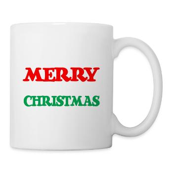 MERRY FUCKING CHRISTMAS funny cursing holidays bah - Coffee/Tea Mug - white - Right