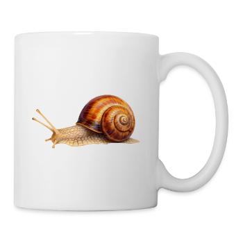 Timelessly slow – Detailed snail - Coffee/Tea Mug - white - Right