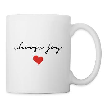 Choose Joy Inspirational Positive Quote Minimalist - Coffee/Tea Mug - white - Right