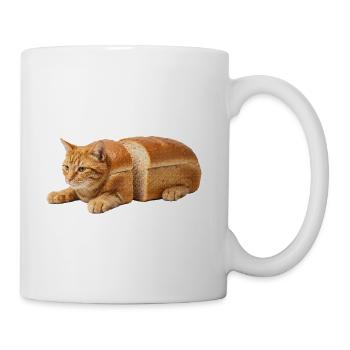 Loaf Cat: Breadloaf Feline Art - Coffee/Tea Mug - white - Right