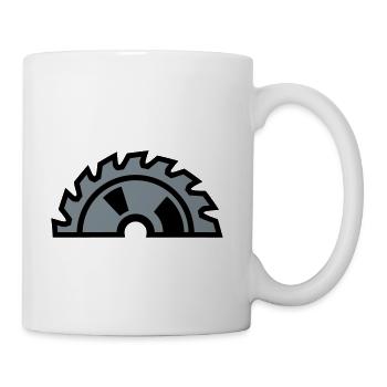 Circular Saw Blade Half Logo - Coffee/Tea Mug - white - Right