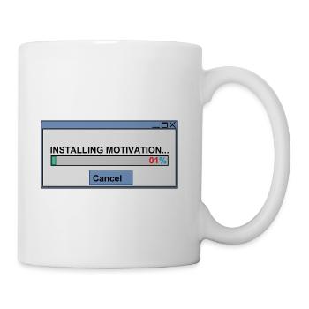 Retro Pixel Art Installing Motivation 1% - Coffee/Tea Mug - white - Right