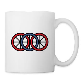 Bike Wheels Rings Logo - Coffee/Tea Mug - white - Right