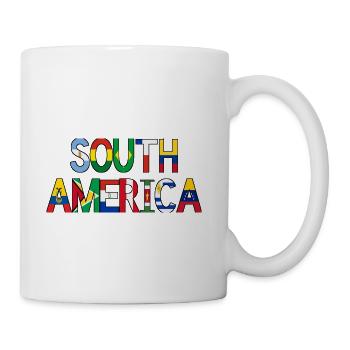 South America with Flag Letters - Coffee/Tea Mug - white - Right
