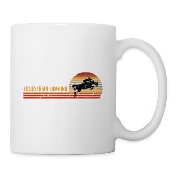 Retro Equestrian Jumping - Coffee/Tea Mug - white - Right