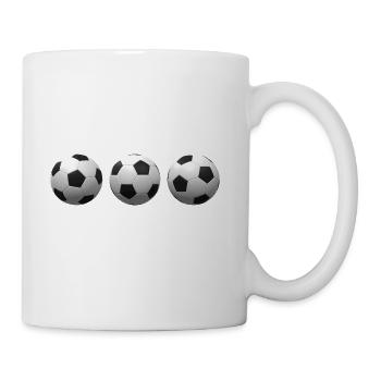 soccer ball white and black color on transparent - Coffee/Tea Mug - white - Right