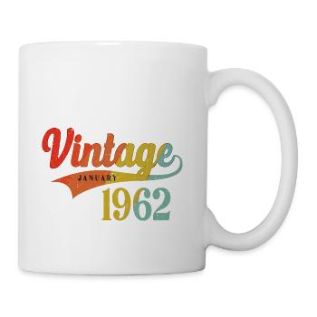 January 1962 Birthday Vintage January 1962 Awesome - Coffee/Tea Mug - white - Right