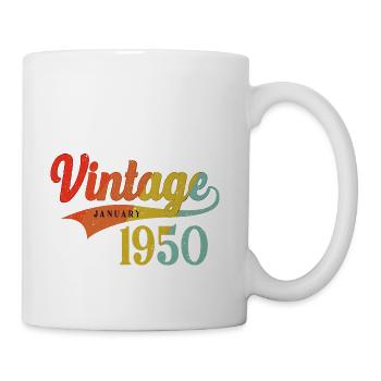 January 1950 Birthday Vintage January 1950 Awesome - Coffee/Tea Mug - white - Right