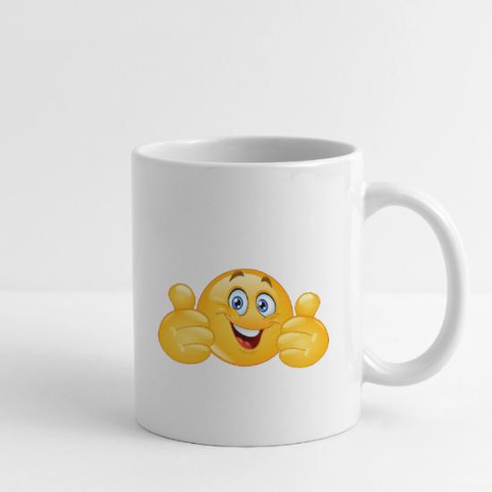 Like Coffee Tazza In Ceramica Emoji Thumbs Up - Capacità 312ml, Design Su Entrambi I Lati, Lavabile In Lavastoviglie E Microonde, Decorata A Mano In Inghilterra