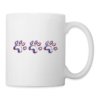 Dog Paw With Puppy Love Red White and Blue - Coffee/Tea Mug - white - Right