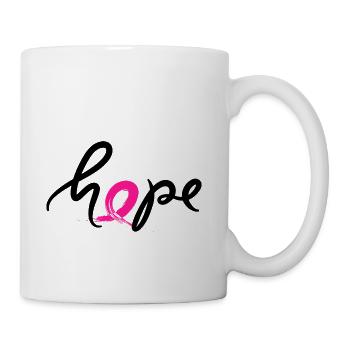 Hope Breast Cancer Ribbon Support - Coffee/Tea Mug - white - Right