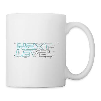 Next Level Neon Glitch Text - Coffee/Tea Mug - white - Right