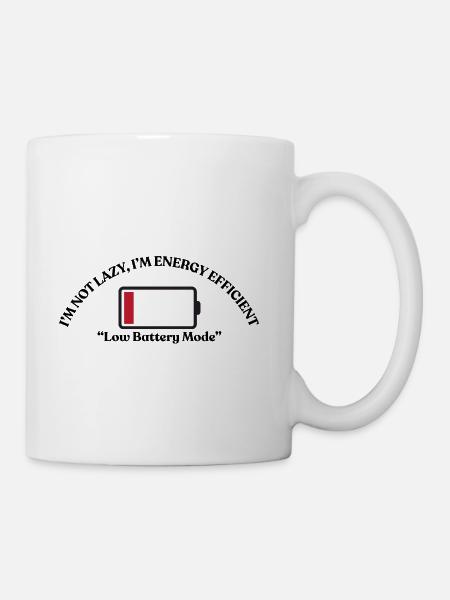 Low Battery Mode – Social Energy 1% - Coffee/Tea Mug - white