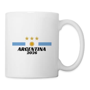 Argentina 2026 Three Stars Minimalist Soccer Fan D - Coffee/Tea Mug - white - Right