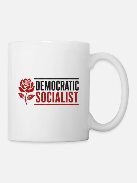 Democratic Socialist Rose Emblem - Coffee/Tea Mug - white