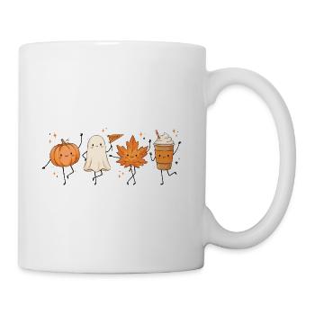 Cute Halloween Pumpkin Ghost Fall Coffee - Coffee/Tea Mug - white - Right