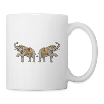 Elegant Thai Elephant Twin Friendship - Coffee/Tea Mug - white - Right