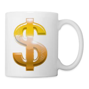 Dollar Sign - Coffee/Tea Mug - white - Right