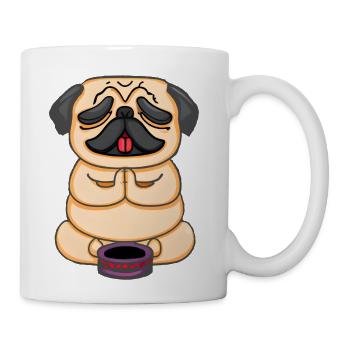 Serene Buddha Pug Minus Circle - Coffee/Tea Mug - white - Right