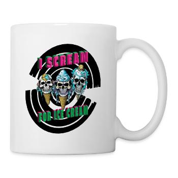 I Scream For Ice Cream - Brain Freeze Skulls - Coffee/Tea Mug - white - Right