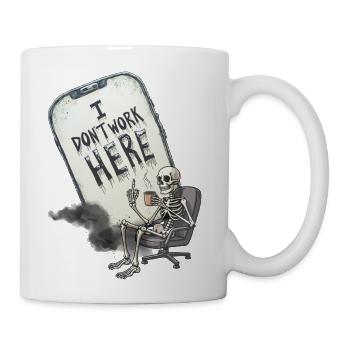i don't WORK HERE funny blue collar office t-shirt - Coffee/Tea Mug - white - Right