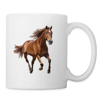 Dynamic Chestnut Horse in Motion - Coffee/Tea Mug - white - Right