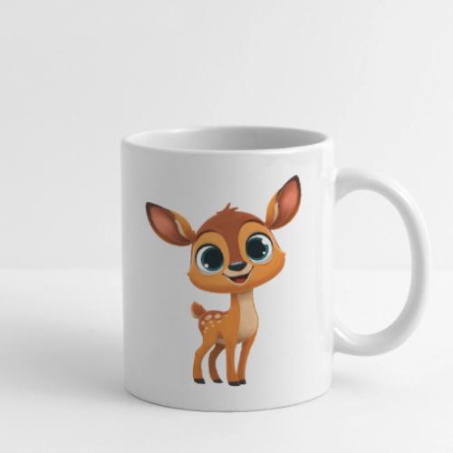 Cute Cartoon Deer with Joyful Big Eyes - Coffee/Tea Mug
