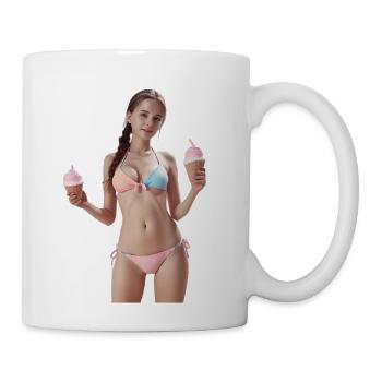 Pastel Ice Cream Cone Illustration - Coffee/Tea Mug - white - Right