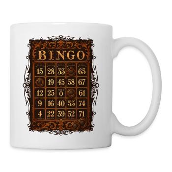 Ornate Baroque Vintage Bingo Card Game - Coffee/Tea Mug - white - Right