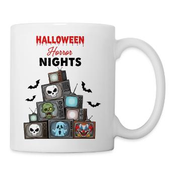 Stacked TV Monsters Halloween - Coffee/Tea Mug - white - Right