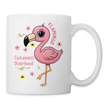 Cuteness Overload Flamingo | Cute Kids T-Shirt - Coffee/Tea Mug - white - Right