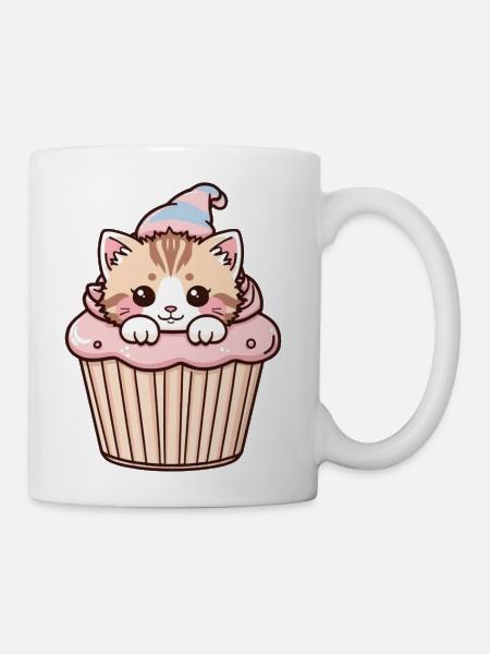 Kawaii Cupcake Kitten - Coffee/Tea Mug - white