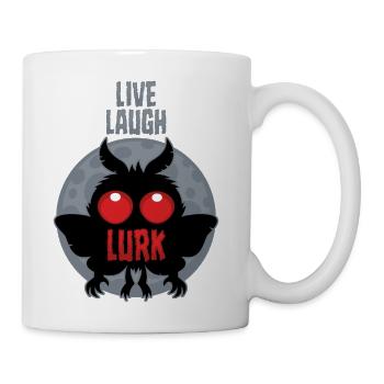 Live Laugh Lurk Mothman Cryptid - Coffee/Tea Mug - white - Right