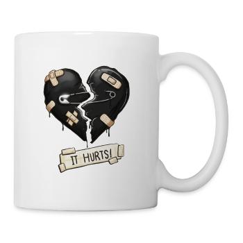 Bandaged Broken Heart It Hurts - Coffee/Tea Mug - white - Right