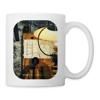 Blueprint of Gear - Coffee/Tea Mug - white - Right