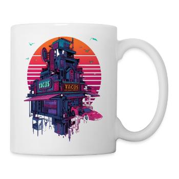 Neon Taco Tower Sunset - Coffee/Tea Mug - white - Right