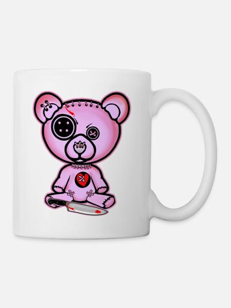 Pink Bloody Stitch Bear - Coffee/Tea Mug - white