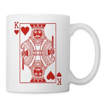 Crimson King of Hearts Monochrome - Coffee/Tea Mug - white - Right