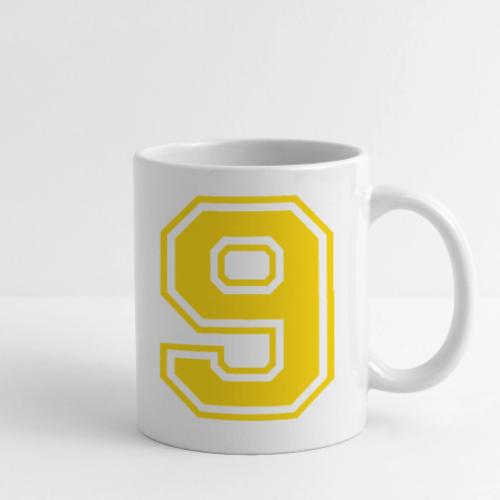 Number 9 in a classic athletic collegiate font - Coffee/Tea Mug