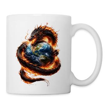 Dragon  hug the earth  - Coffee/Tea Mug - white - Right