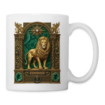 Golden Lion in Ornate Arch - Coffee/Tea Mug - white - Right