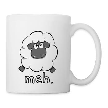 Meh Sheep Cartoon - Coffee/Tea Mug - white - Right